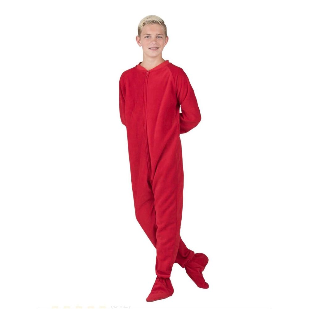 BRIGHT RED KIDS FLEECE ONESIE